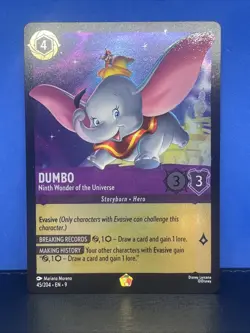 Dumbo Disney Lorcana LEGENDARY FOIL 45/204 Ninth Wonder of the Universe - Fabled - Image 3