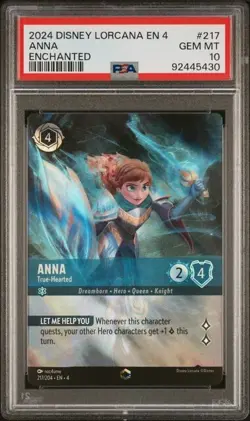 Disney Lorcana Anna True Hearted Enchanted #217/204 PSA 10 - Image 1