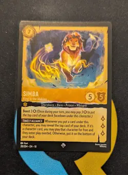 20/204 Simba - King in the Making Super Rare Disney Lorcana Set 10 - Image 1