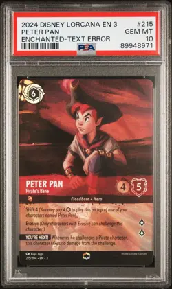 Disney Lorcana Peter Pan Text Error Enchanted #215/204 PSA 10 - Image 4