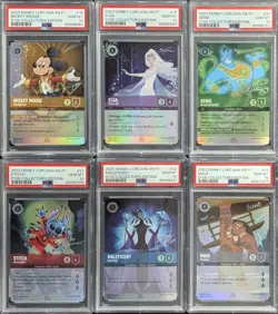 Lot (6) 2023 Disney Lorcana EN P1 D100 Collector Ed Sequential #18-23 PSA 10 - Image 1