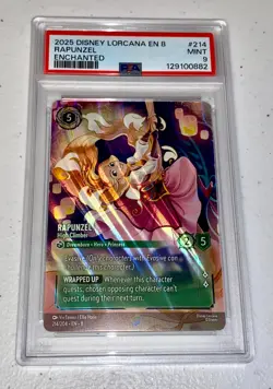 PSA 9 Disney Lorcana Rapunzel High Climber Enchanted #214/204 Reign of Jafar - Image 1