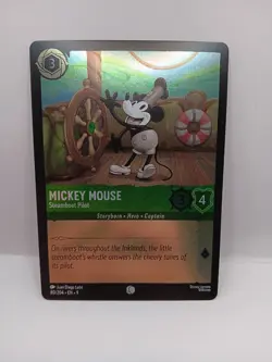 Disney Lorcana Fabled Foil Singles Mickey Mouse Steamboat Pilot 80/204 Common - Image 1