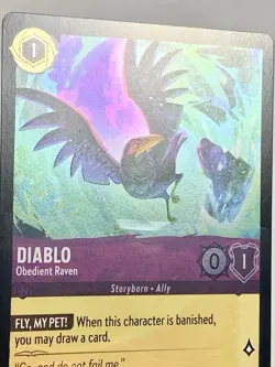 Diablo - Obedient Raven Foil 49/204 Disney Lorcana Azurite Sea - Image 3