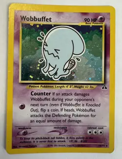 Pokemon TCG Wobbuffet Neo Discovery Holo Card 16/75 Unlimited Rare - Image 1