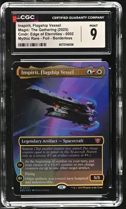 INSPIRIT, FLAGSHIP VESSEL Edge of Eternities Borderless Foil Mythic CGC 9 MTG - Image 1