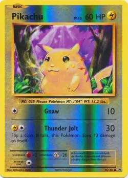 Pikachu 35/108 Reverse Holo Rare Pokemon XY Evolutions 2016 NM - Image 1