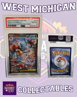 PSA 10 - Mega Lucario ex 179/132 Me01: Mega Evolution Holo - Pokemon TCG - Image 1