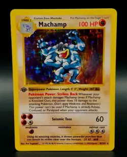 Pokemon TCG Machamp Base Set 8/102 Holo 1st Edition Holo Rare Shadowless - Image 1
