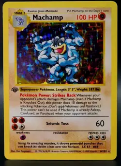 Pokemon TCG Machamp Base Set 8/102 Holo 1st Edition Holo Rare Shadowless - Image 3