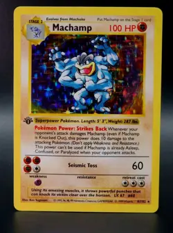 Pokemon TCG Machamp Base Set 8/102 Holo 1st Edition Holo Rare Shadowless - Image 4