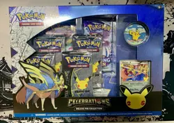Pokemon TCG Celebrations Deluxe Pin Collection Box Zacian Lv X Pikachu Sealed - Image 1