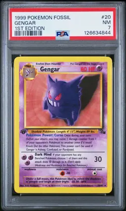 GENGAR 1999 Pokemon Fossil 1st Edition #20 - PSA 7 - Image 1