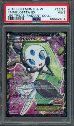 Pokemon Meloetta EX 2013 B&W Legendary Treasures Radiant Collection #25 PSA 9 - Image 1