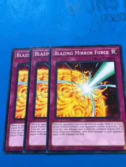 YUGIOH 3x Common Blazing Mirror Force SDPL-EN034 1st Edition - Image 1