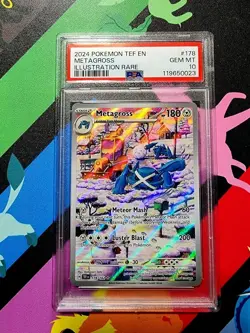 2024 POKEMON TEF EN-TEMPORAL FORCES ILLUSTRATION RARE #178 METAGROSS PSA 10 - Image 1