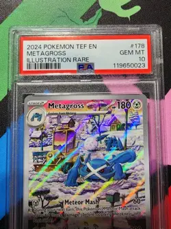 2024 POKEMON TEF EN-TEMPORAL FORCES ILLUSTRATION RARE #178 METAGROSS PSA 10 - Image 2