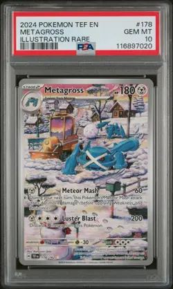 2024 POKEMON TEF EN-TEMPORAL FORCES ILLUSTRATION RARE #178 METAGROSS PSA 10 - Image 1