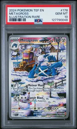 2024 POKEMON TEF EN-TEMPORAL FORCES ILLUSTRATION RARE #178 METAGROSS PSA 10 - Image 1