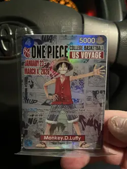 One Piece Monkey D. Luffy US Voyage College Basketball Card Rutgers 1/23 IN HAND - Image 1