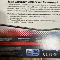 Pokemon Prismatic Evolutions Tech Sticker Collection Sealed Sylveon - Image 3