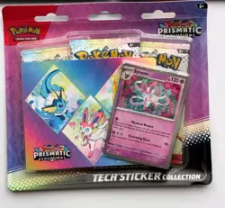 Pokemon Prismatic Evolutions Tech Sticker Collection Sylveon NEW Sealed Pokemon - Image 1