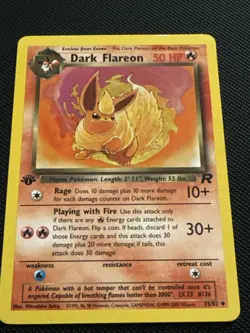 DARK FLAREON 35/82 1ST EDITION NON HOLO VINTAGE 2000 POKEMON CARD - Image 1
