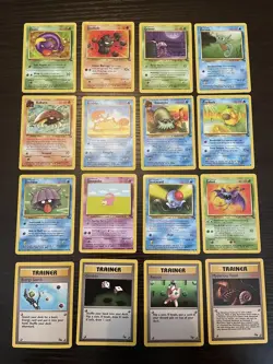 Pokemon Fossil COMPLETE SET Common Vintage WOTC 16 Card Lot MP-NM - Image 1