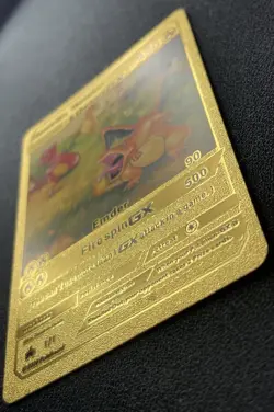 Charmander, Charmeleon, Charizard GX Gold Foil Vinyl Art Collector Card MP/DMG - Image 3