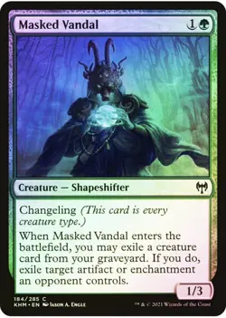 MTG x1 FOIL MASKED VANDAL 1x NM Kaldheim KHM (Free Shipping) Magic the Gathering - Image 1