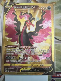 Galarian Moltres V Secret Rare Gold 183/172 Swsh09: Brilliant Stars Pokemon Card - Image 1