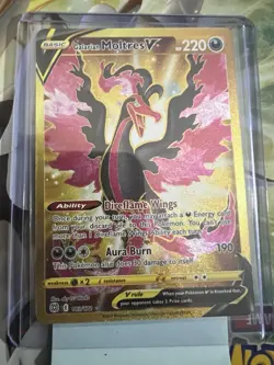 Galarian Moltres V Secret Rare Gold 183/172 Swsh09: Brilliant Stars Pokemon Card - Image 2