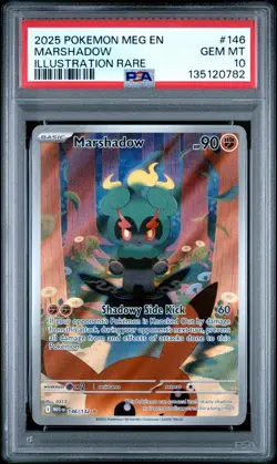 2025 POKEMON MEG EN-MEGA EVOLUTION ILLUSTRATION RARE #146 MARSHADOW PSA 10 - Image 1