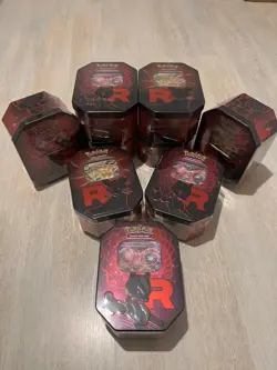Pokemon TCG Destined Rivals Team Rocket Set of 9 Sealed Tins - Image 2