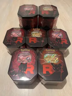 Pokemon TCG Destined Rivals Team Rocket Set of 9 Sealed Tins - Image 4