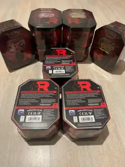 Pokemon TCG Destined Rivals Team Rocket Set of 9 Sealed Tins - Image 5