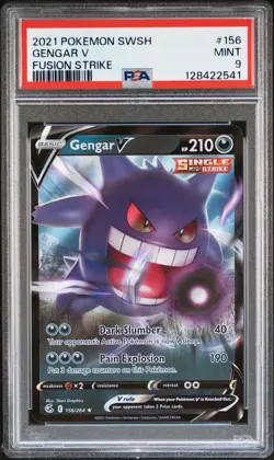Gengar V 156/264 Swsh08: Fusion Strike Holo Mint PSA 9 Pokemon Rare - Image 1