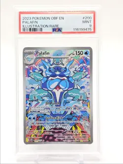 PALAFIN 2023 POKEMON S&V OBSIDIAN FLAMES ILLUSTRATION RARE 200/197 PSA 9 Q1991 - Image 1