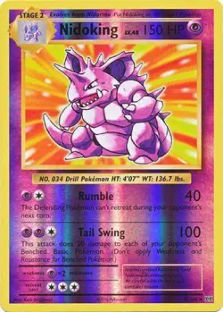 Nidoking 45/108 Reverse Holo Rare Pokemon XY Evolutions 2016 NM - Image 1