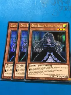 YUGIOH 3x Ultra Rare Ghost Belle & Haunted Mansion RA01-EN011 1st Edition - Image 1