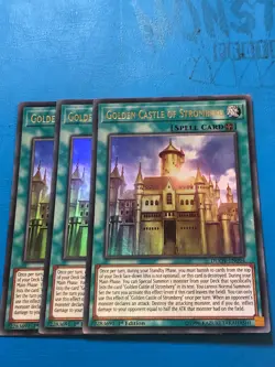 YUGIOH 3x Ultra Rare Golden Castle Of Stromberg DUOV-EN094 1st Edition - Image 1