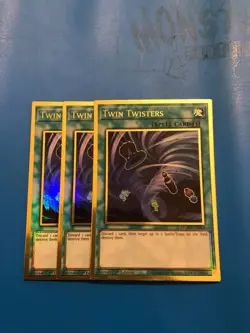 YUGIOH 3x Gold Rare Twin Twisters MGED-EN043 1st Edition - Image 1
