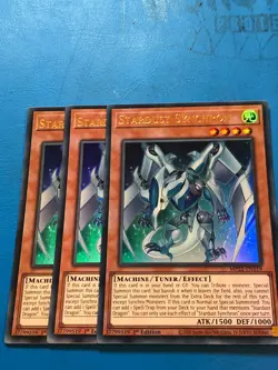 YUGIOH 3x Ultra Rare Stardust Synchron MP22-EN119 1st Edition - Image 1