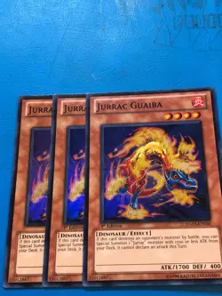 YUGIOH 3x Super Rare Jurrac Guaiba HA03-EN040 - Image 1