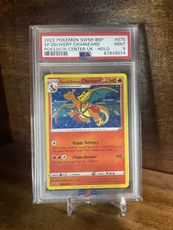 SPECIAL DELIVERY CHARIZARD 🔥 PSA 9 2022 POKEMON SWSH POKEMON CENTER UK SWSH075 - Image 1