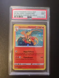 Pokemon PSA 9 Mint SWSH Promo Holo Special Delivery Charizard SWSH075 - Image 1