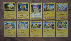 Lot of (10) 2015-2022 Pokemon Pikachu Cards - Image 1