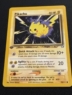 Pikachu 70/111 Neo Genesis 1st First Edition Pokemon Card In Mint Condition - Image 1