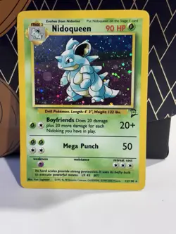 Pokemon TCG Nidoqueen Base Set 2 Holo Unlimited Rare Card 12/130 NM/LP Condition - Image 2