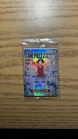 One Piece College Basketball US Voyage Monkey D. Luffy Trading Card SEALED - Image 1